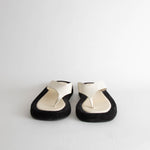 The Row White Leather Ginza Flip Flops