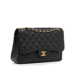 Chanel Black Jumbo Caviar Flap Bag