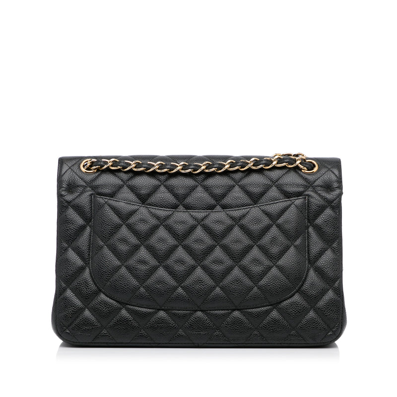 Chanel Black Jumbo Caviar Flap Bag