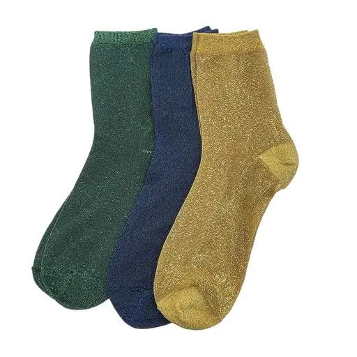 Sixton London Rio Trio of Sparkle Socks in Royale