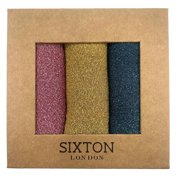 Sixton London Rio Trio of Sparkle Socks in Soiree