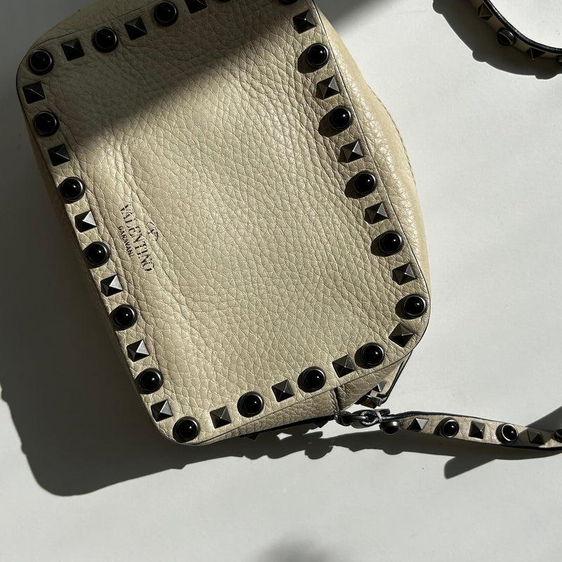 Valentino Ivory Leather Rockstud Crossbody Bag