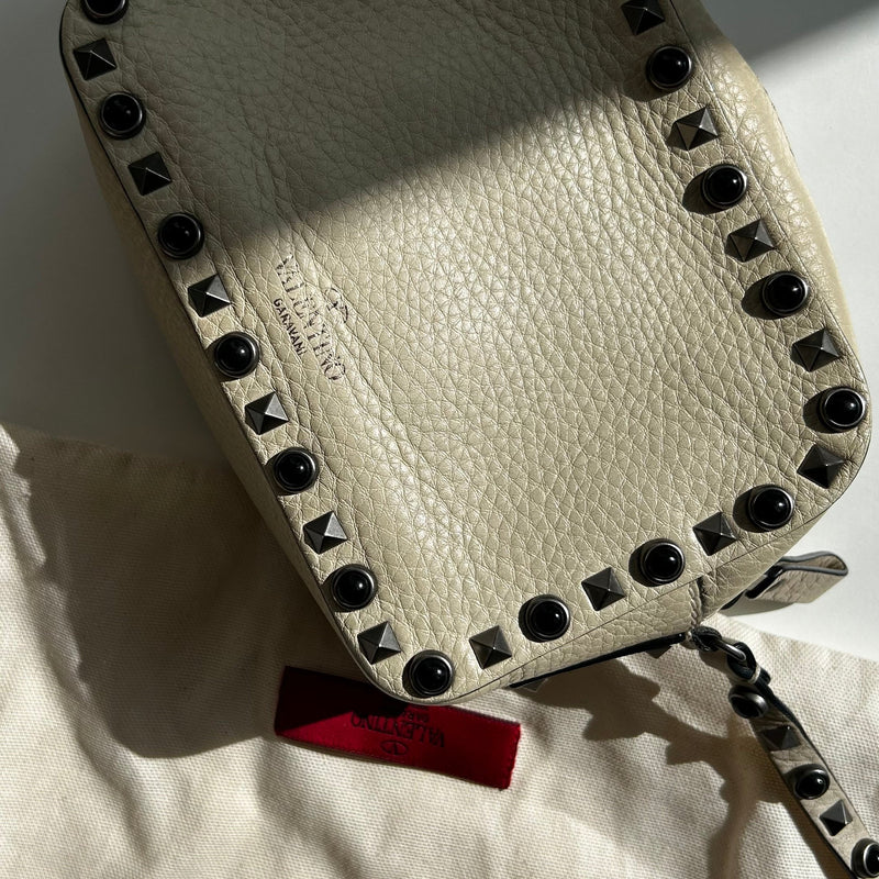 Valentino Ivory Leather Rockstud Crossbody Bag