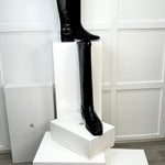 Toteme Black Leather Square Toe Riding Boot