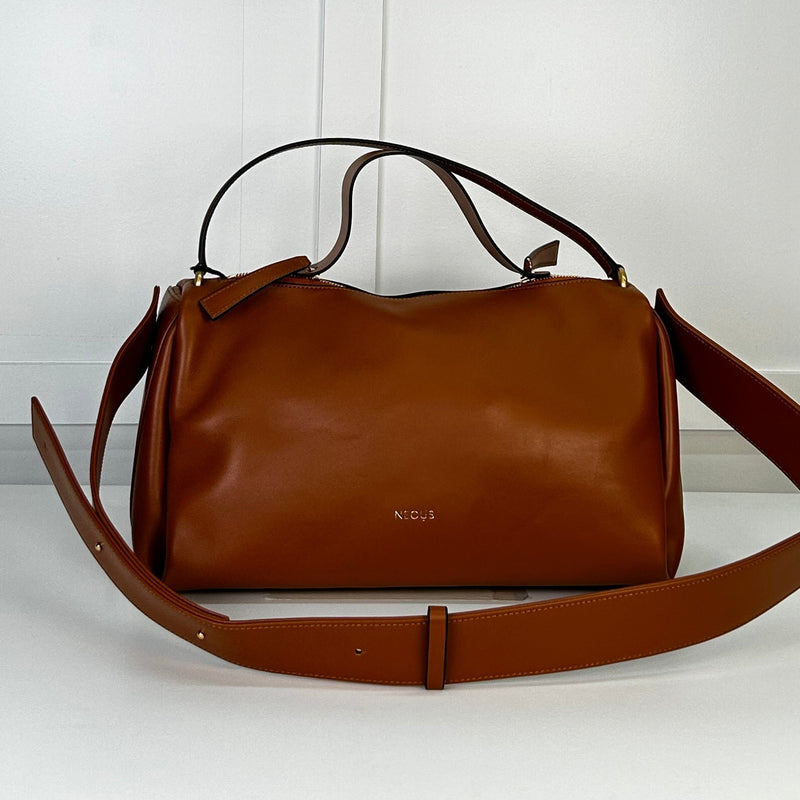 NEOUS Scorpius Tan Brown Leather Carryall Tote