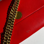 Celine Red Lambskin Coin Flap Bag