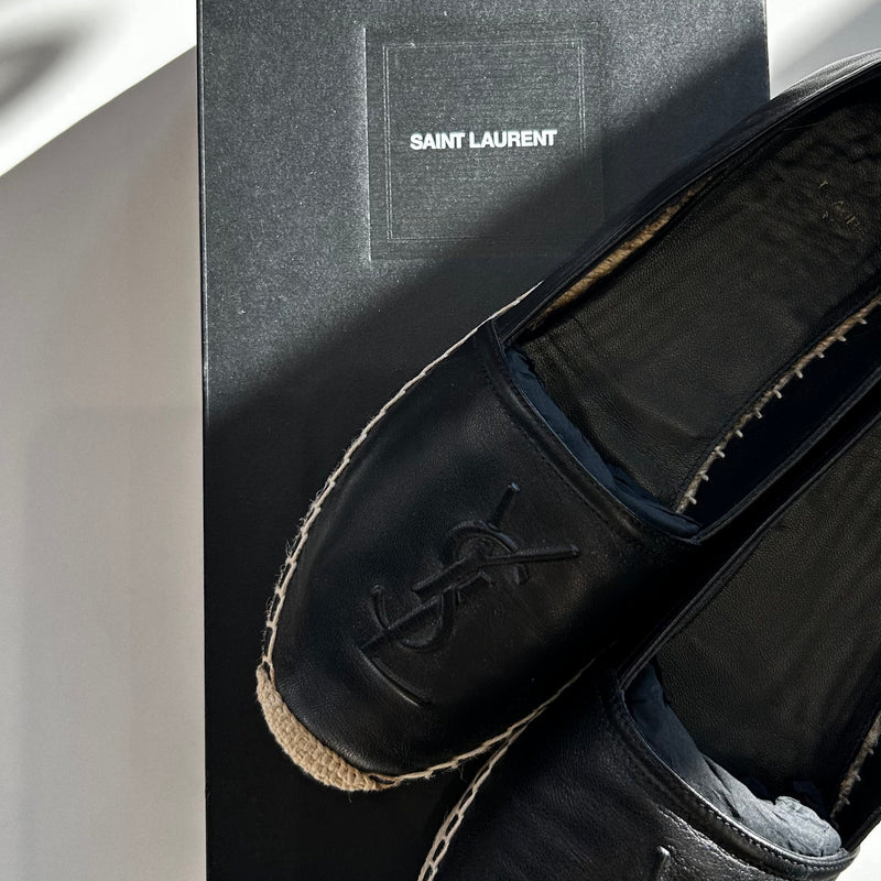 Saint Laurent Black Lea Espadrille