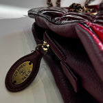 Chanel Wine Red Quilted Patent Leather CC Eyelet Tote Bag