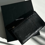 Saint Laurent Black Leather Card Wallet