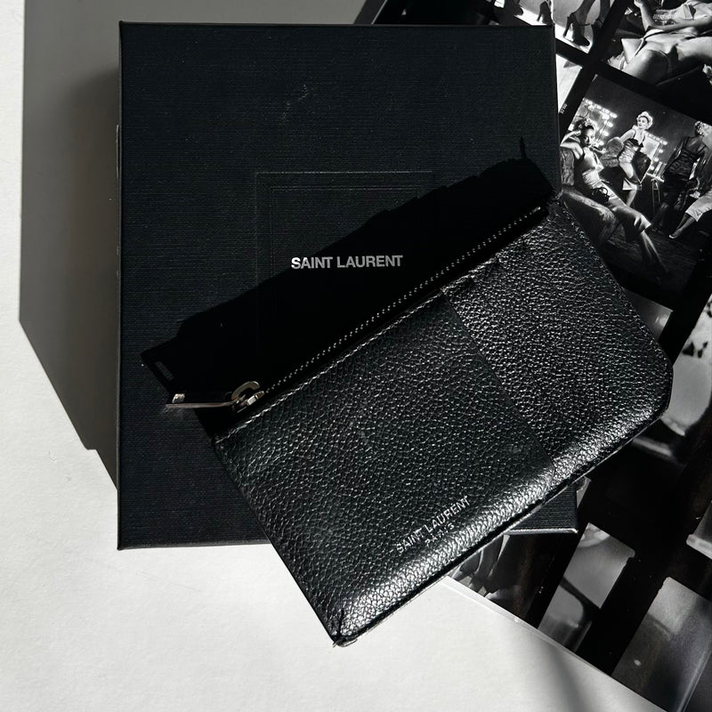 Saint Laurent Black Leather Card Wallet