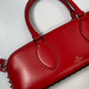 Valentino Garavani Red Leather Rockstud Duffle Bag