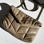 Saint Laurent Beige Quilted LouLou Puffer Bag