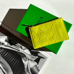 Bottega Veneta Lime Green Intrecciato Coin Pouch and Cardholder