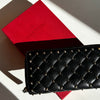 Valentino Garavani Black Leather Spike Zip Around Wallet