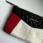 Miu Miu Black/Red/Cream Leather Clutch