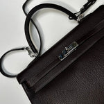 Hermes Kelly 35 Bag Brown Chevre Leather Palladium Hardware