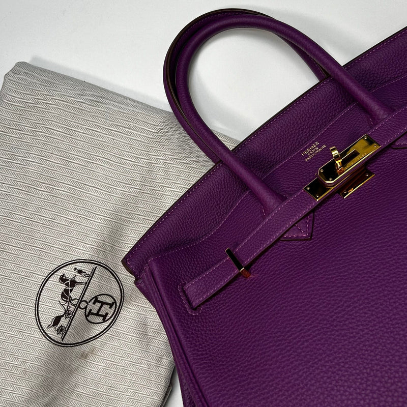 Hermes Purple Anemone Togo Gold Hardware Birkin 35 Bag