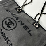 Chanel Grey Canvas With Sequins Deauville Tote Bag