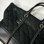 Chanel Globe Trotter Shopping Tote In Black Caviar Leather Ruthenium Hardware