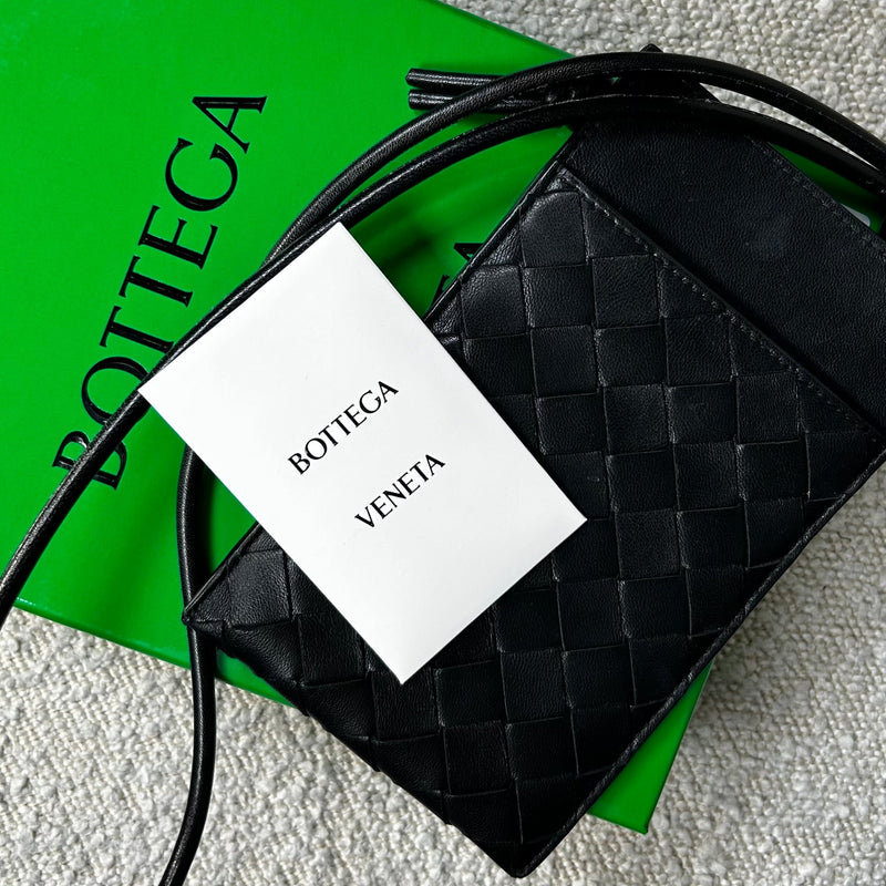 Bottega Veneta Intrecciato Black Phone Pouch