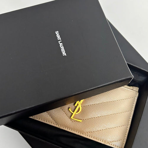 Saint Laurent Monogramme Leather Zip Card Case