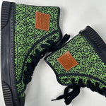 Loewe Navy and Lime Green Anagram High Tops