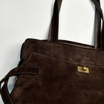 Anya Hindmarch Brown Suede Wilson Tote Bag Brown