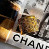 Chanel Gold Vintage CC Coin Stamp Wide Cuff Bracelet