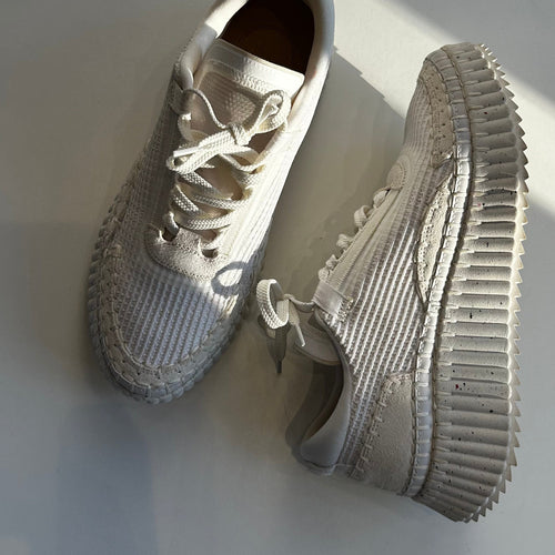 Chloe White Knitted Nama Sneakers