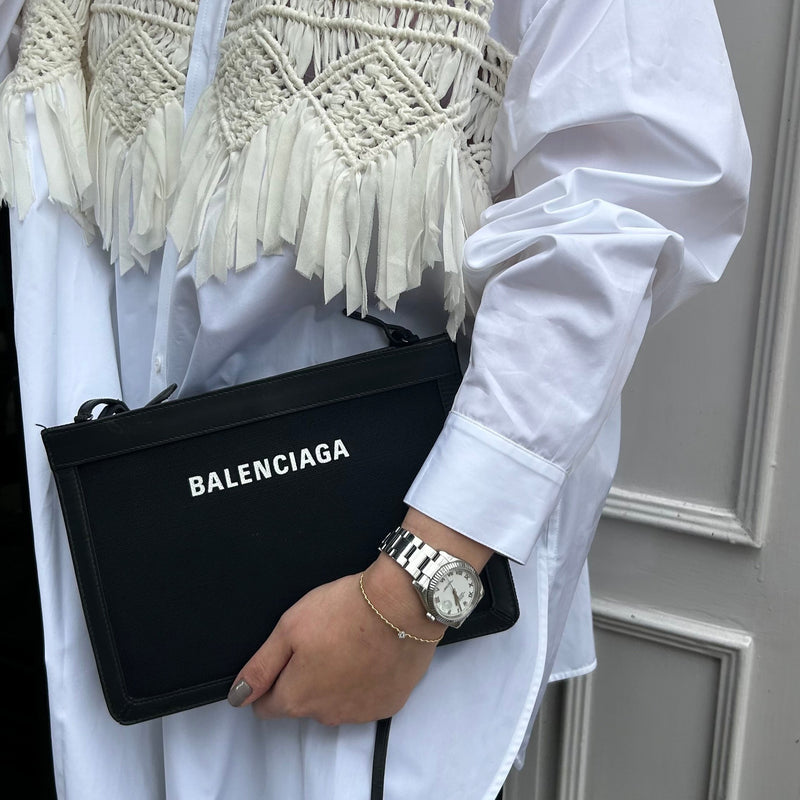 Balenciaga Black Canvas Crossbody Bag