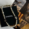 Chanel Cream Pearl Diamante CC Necklace