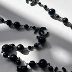 Chanel Black Bead Long CC Necklace