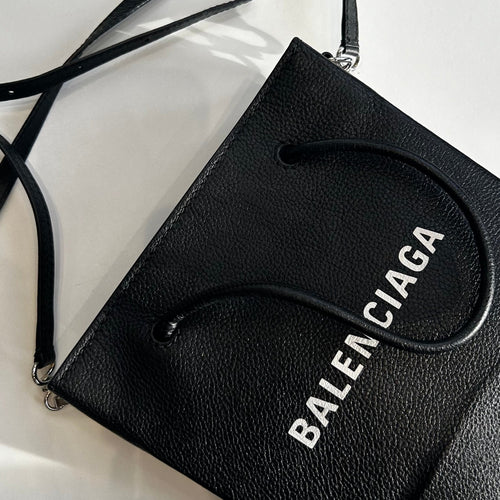 Balenciaga Black Leather Mini Shopper