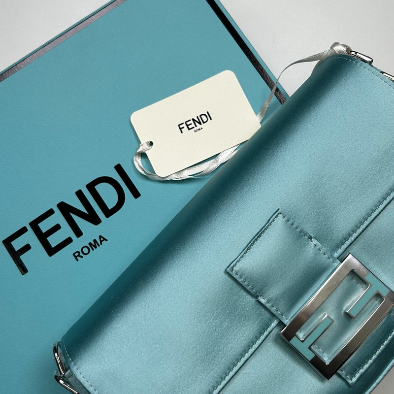 Fendi X Tiffany & Co Satin Tiffany Blue Baguette Bag