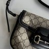 Gucci Mini Horsebit 1955 in Supreme Canvas and Black Leather