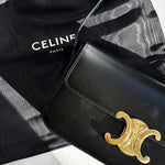 Celine Black Calf Skin Claude Shoulder Bag