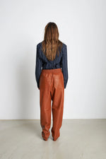 Stella Nova 'Fadima' Leather Trousers in Cognac