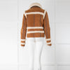 Carven Tan Shearling Exposed Seam Jacket