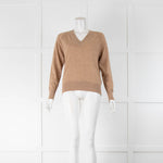 Winser London Camel Coloured V Neck Jumper