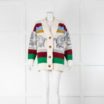 Essential Antwerp Cream Blue Crocodile Print Cardigan