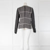 Weekend Max Mara Black White Tweedy Leather Trim Jacket