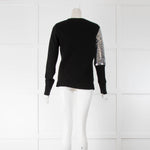 Osman Black Silver Sequin Panel Sweater