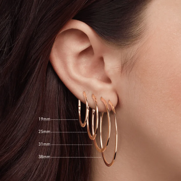 Maria Tash 31mm Rose Gold Single Flat Hoop Earring