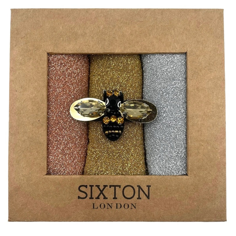 Sixton London Rio Trio of Sparkle Socks in Studio 54