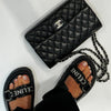 Celine Black Chunky Logo Sandals