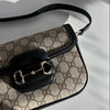 Gucci Mini Horsebit 1955 in Supreme Canvas and Black Leather