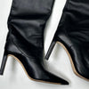 Jimmy Choo Black Leather Pointed Toe Knee Boots