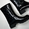 Louis Vuitton Black Drops Flat Half Wellington Boots