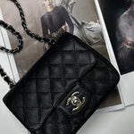 Chanel Black Caviar Leather Mini Carre Timeless Bag