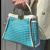 Fendi Blue and White Woven Peekaboo